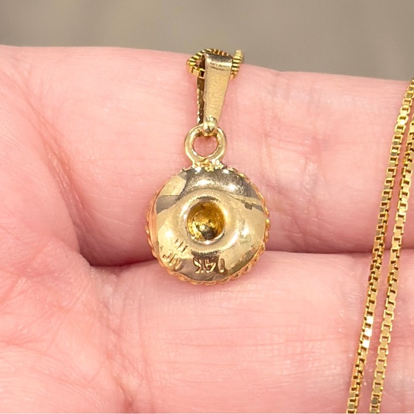 14K Sombrero Pendant, Small Petite 3D Charm, Yellow Gold - Picture 11 of 12